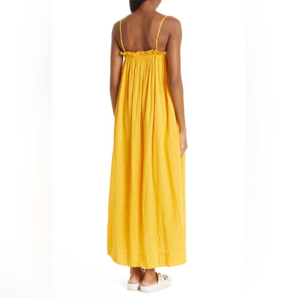 APIECE APART Pina Maxi Trapeze Organic Cotton Tent Dress in MIMOSA SZ: X-Small - Picture 13 of 13